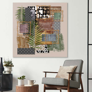 Abstract Prints Collage Glass Wall Art