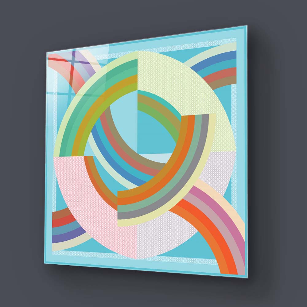 Abstract Quadrant Glass Wall Art