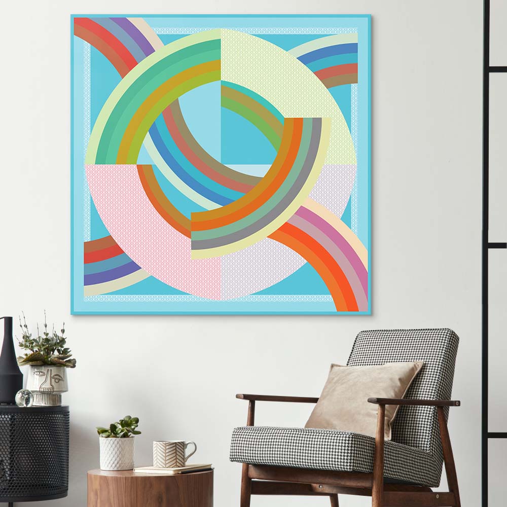 Abstract Quadrant Glass Wall Art