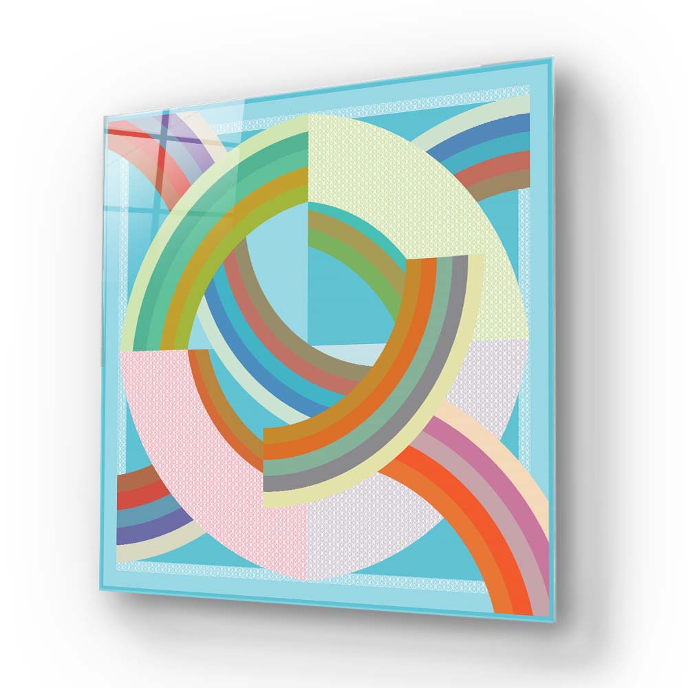 Abstract Quadrant Glass Wall Art
