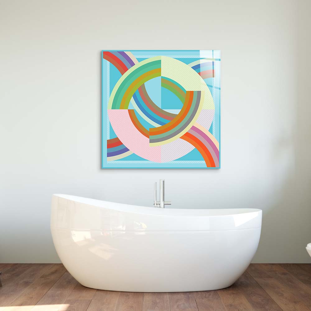 Abstract Quadrant Glass Wall Art