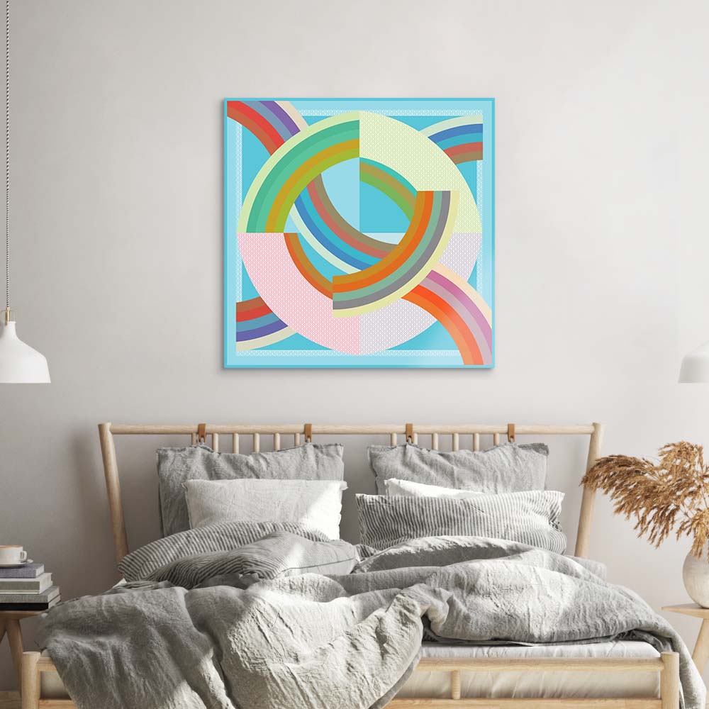Abstract Quadrant Glass Wall Art