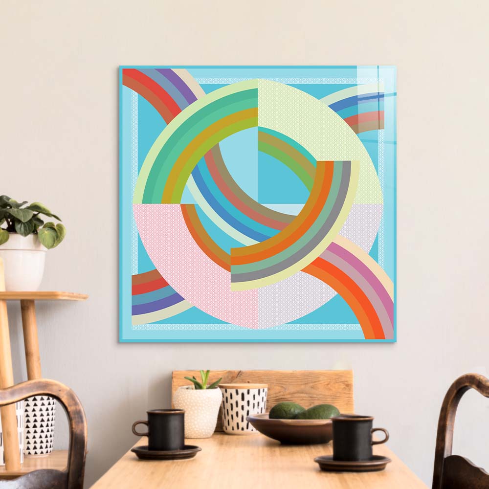 Abstract Quadrant Glass Wall Art