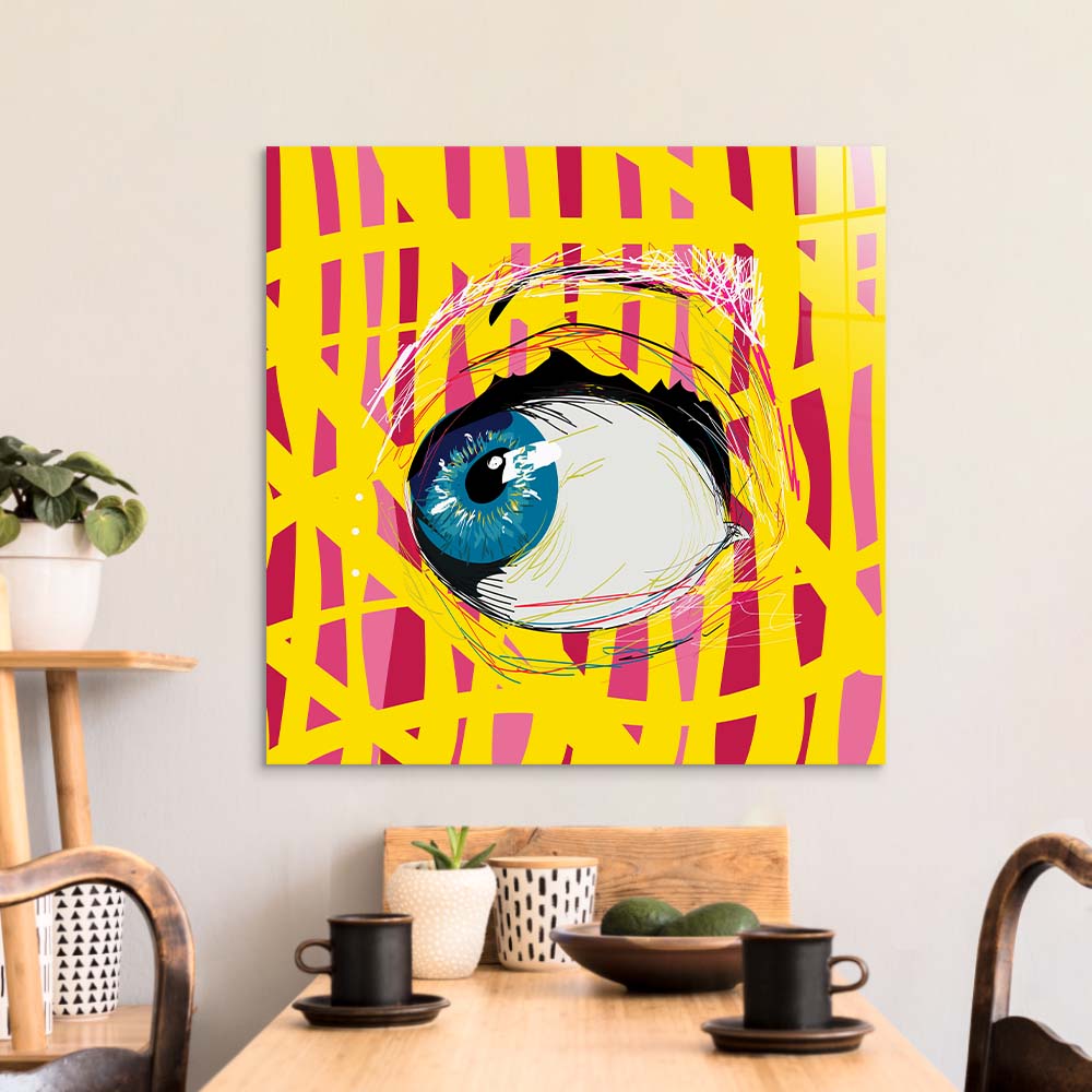 Abstract Side Eye Glass Wall Art