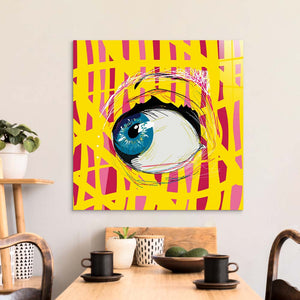 Abstract Side Eye Glass Wall Art