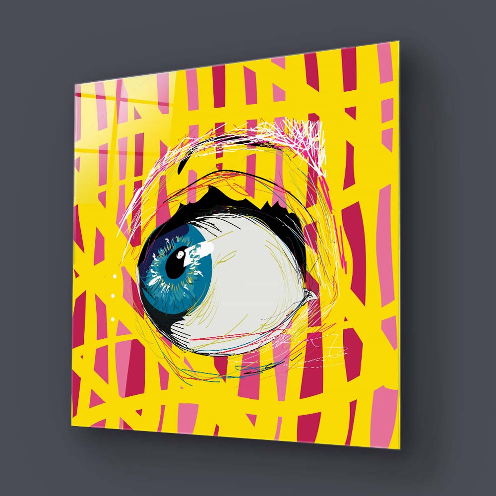 Abstract Side Eye Glass Wall Art