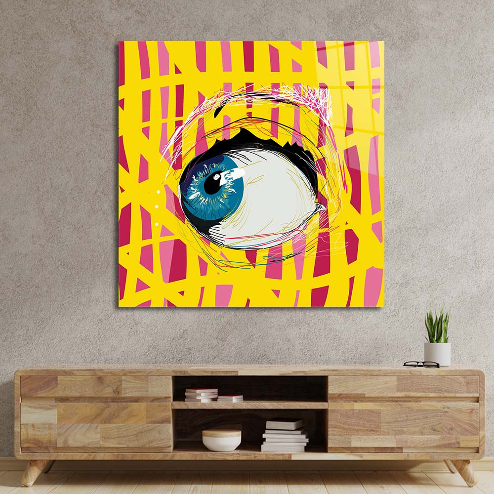 Abstract Side Eye Glass Wall Art