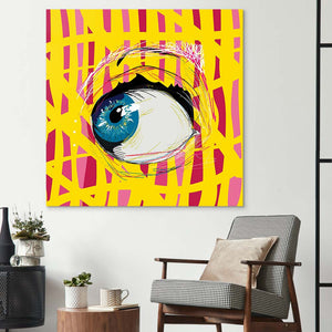 Abstract Side Eye Glass Wall Art