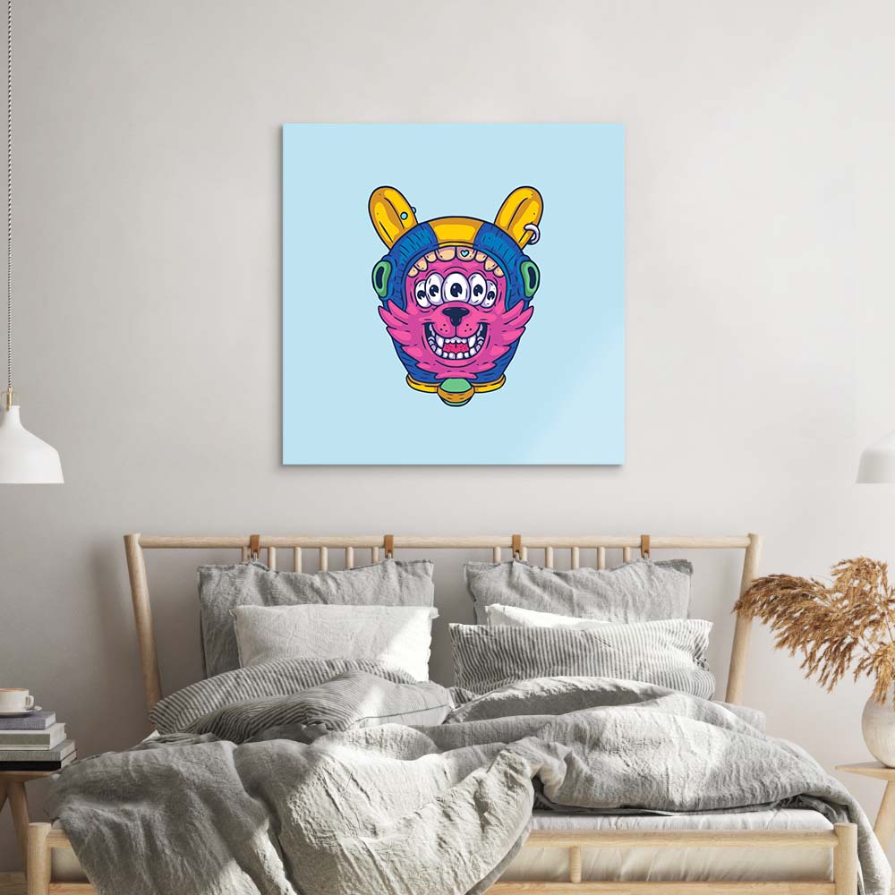 Abstract Space Dog Glass Wall Art