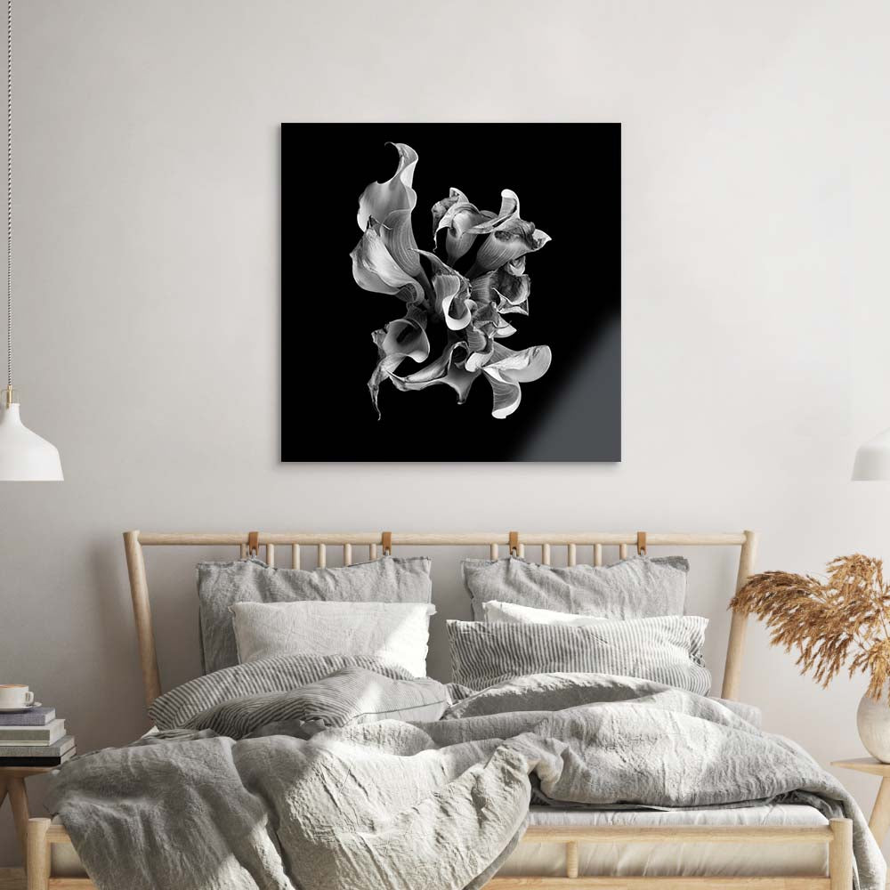 Abstract White Calla Glass Wall Art