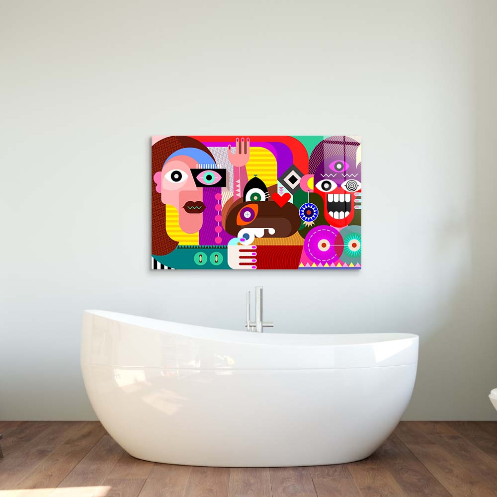 Abstract Women Glass Wall Art