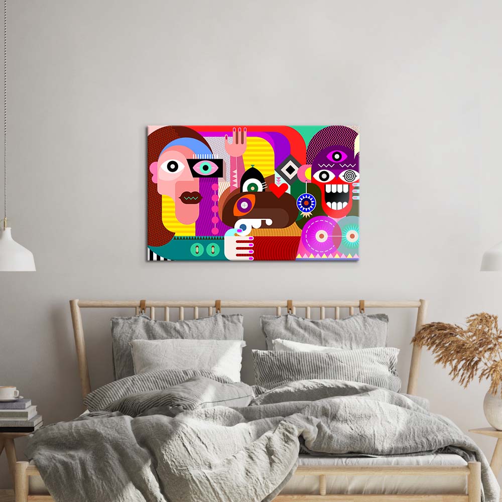 Abstract Women Glass Wall Art