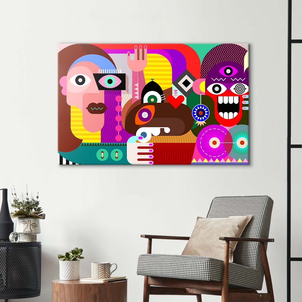 Abstract Women Glass Wall Art