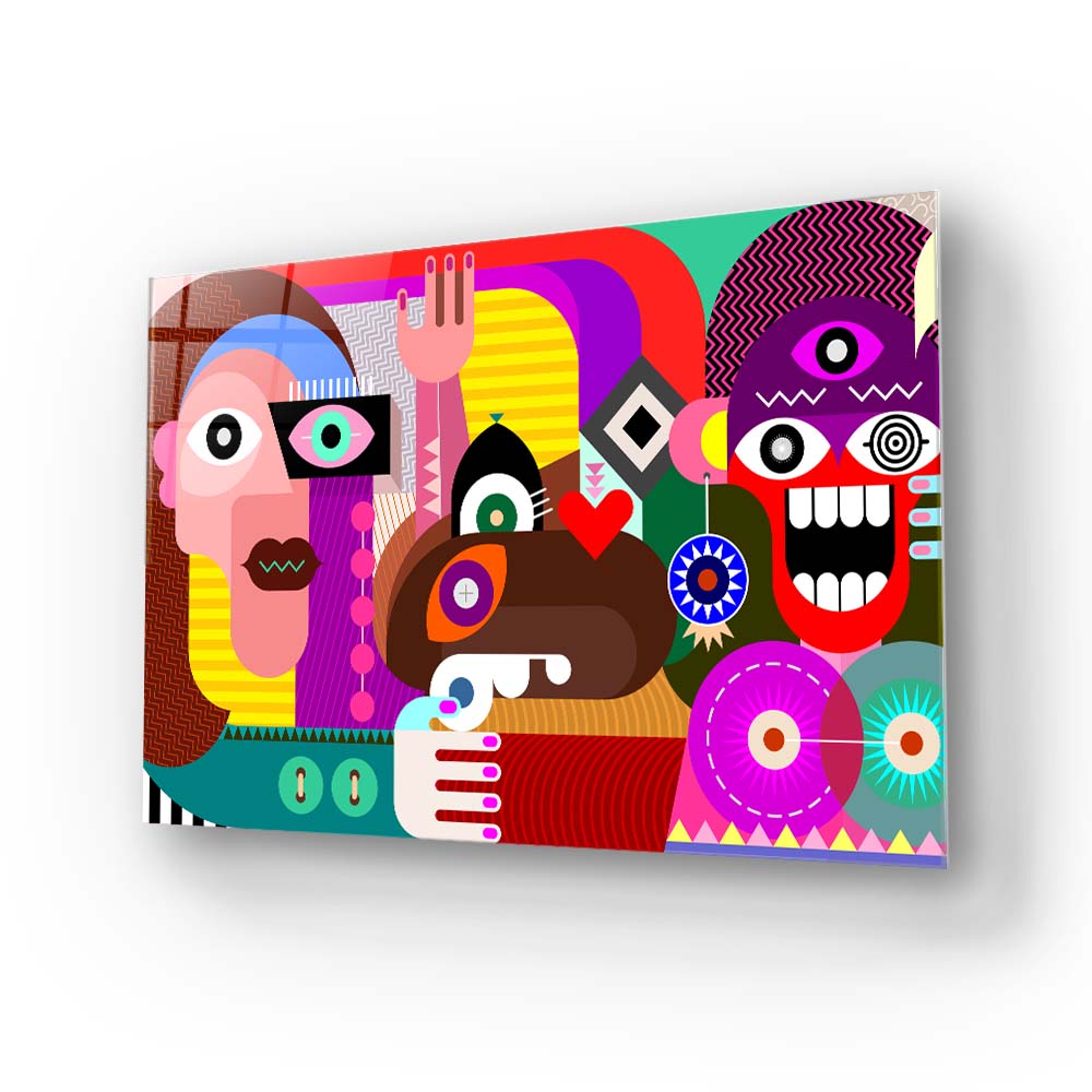 Abstract Women Glass Wall Art
