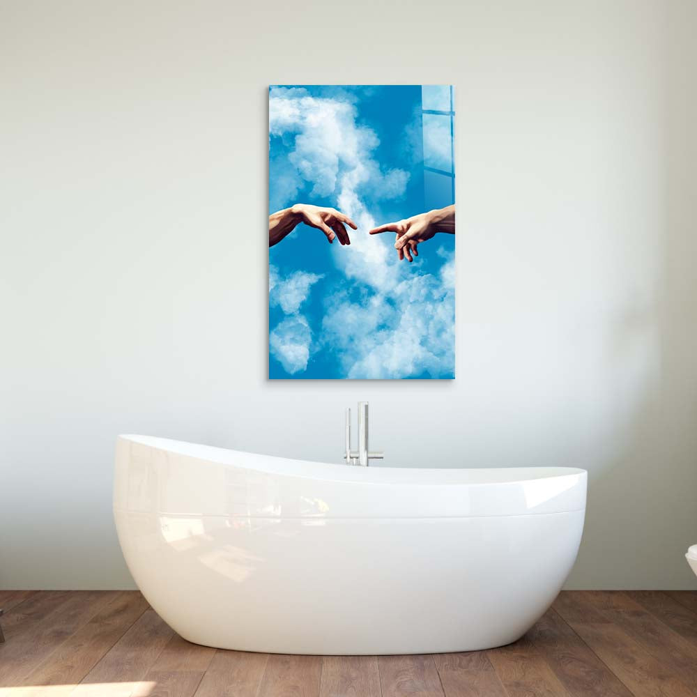 Adam in the Sky Glass Wall Art Glass Wall Art