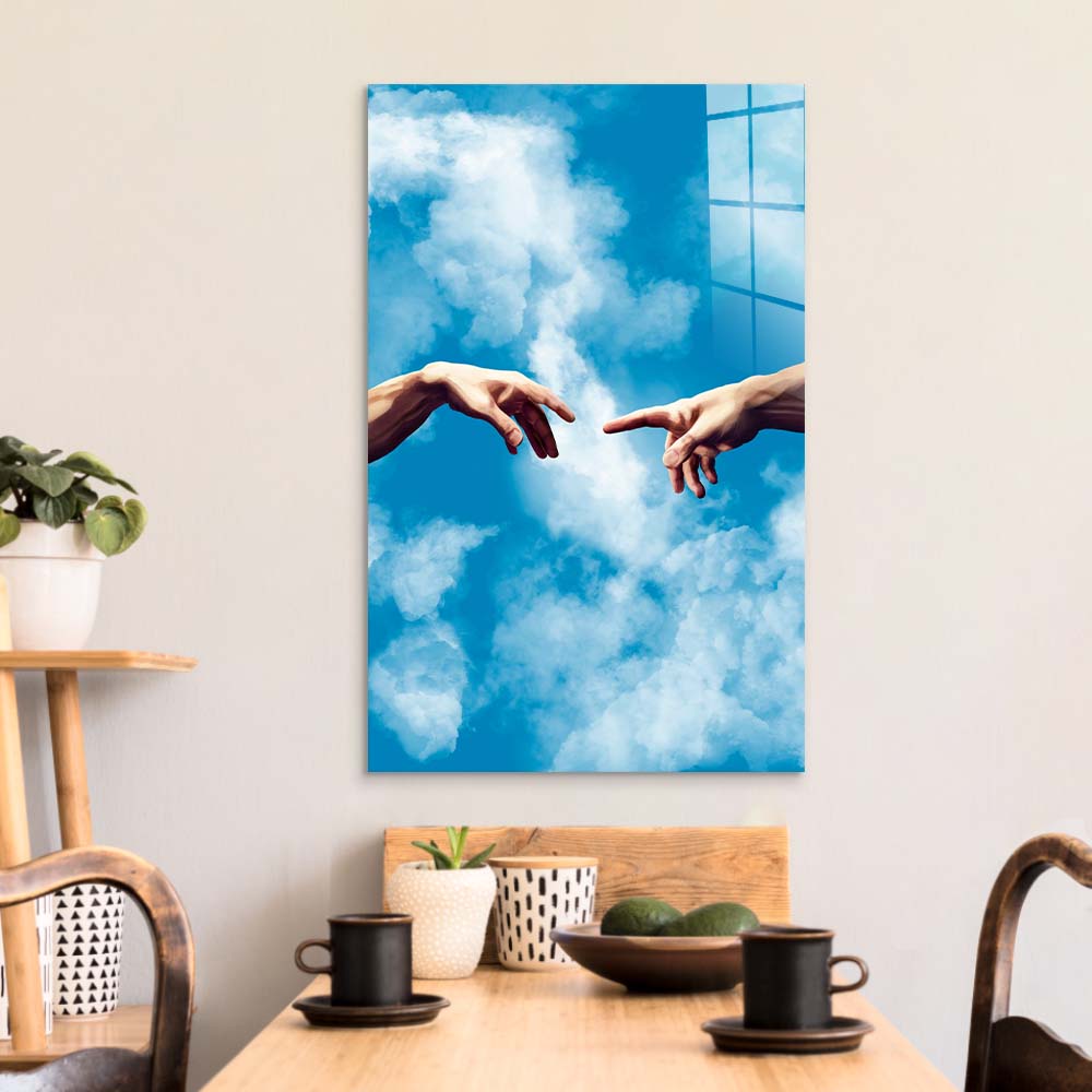 Adam in the Sky Glass Wall Art Glass Wall Art