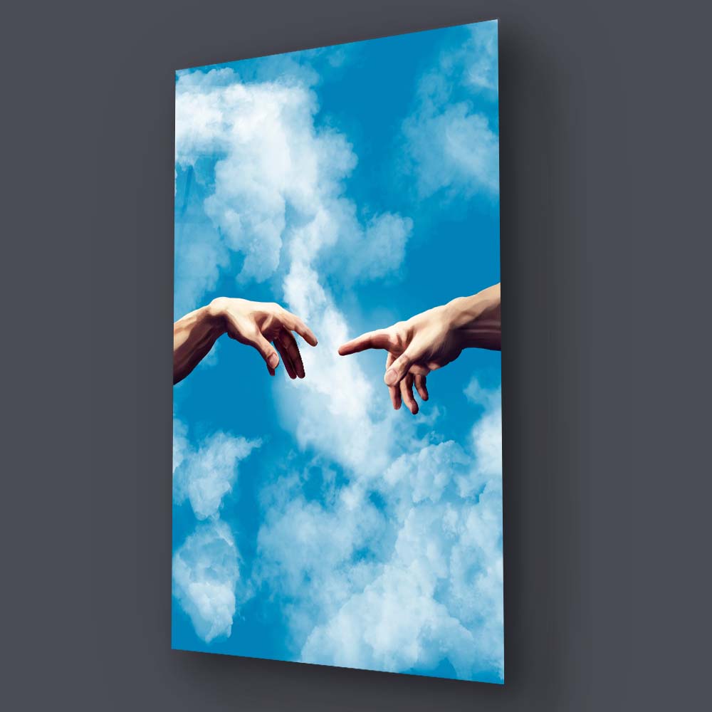 Adam in the Sky Glass Wall Art Glass Wall Art