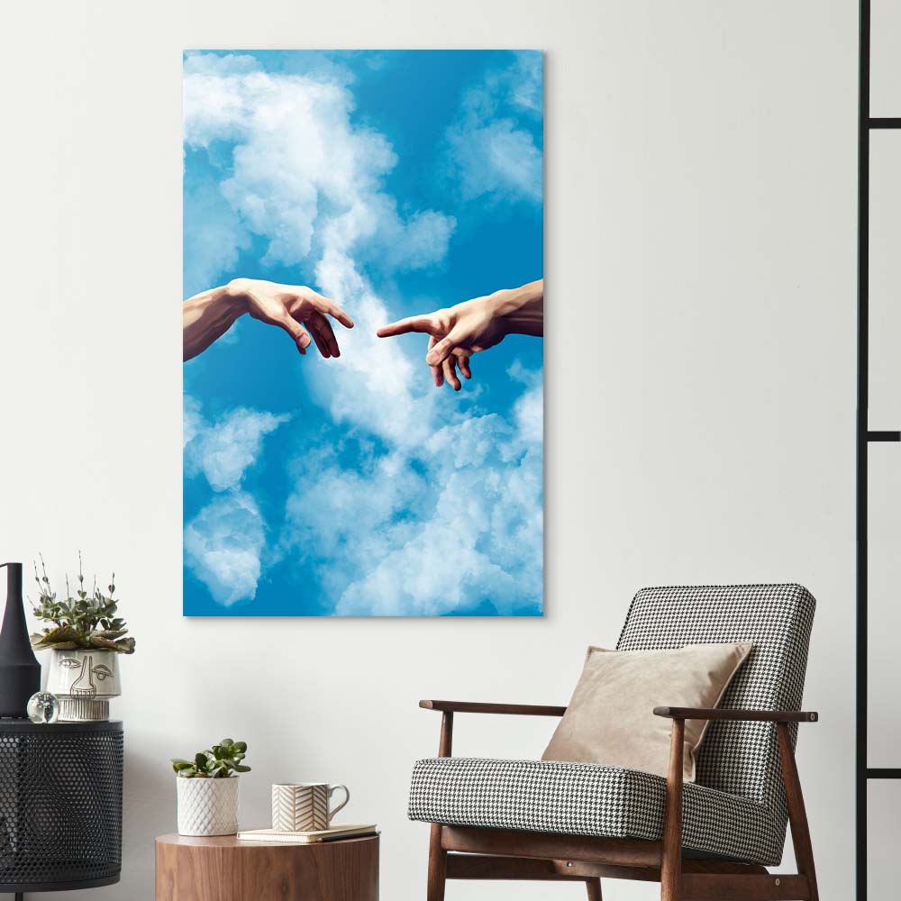 Adam in the Sky Glass Wall Art Glass Wall Art