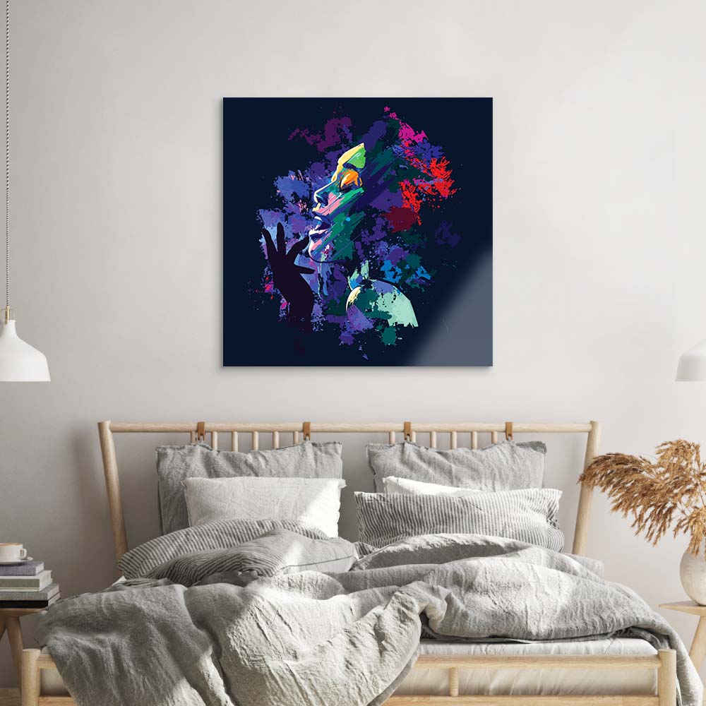 Afro American Singer Glass Wall Art