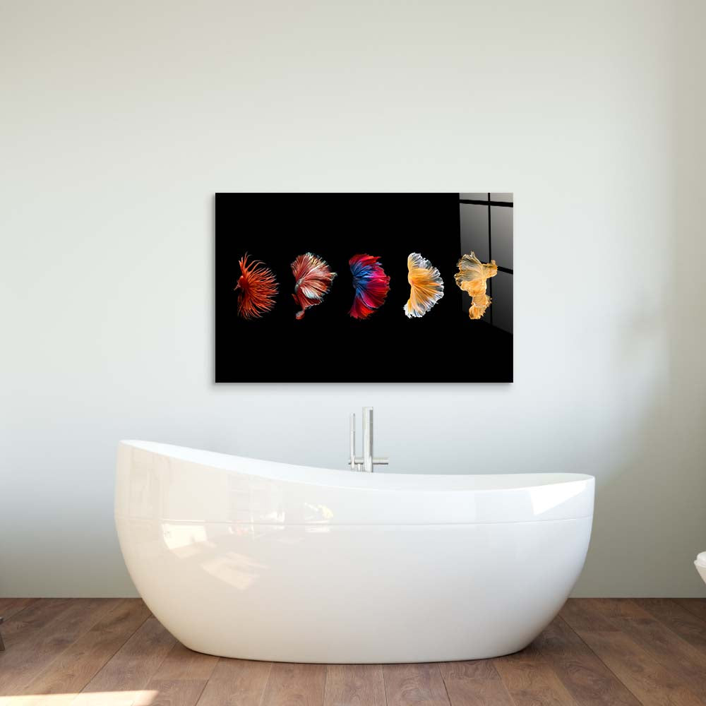 Betta Fish Tail Glass Wall Art