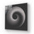 Black Abstract Halftone Spiral Glass Wall Art