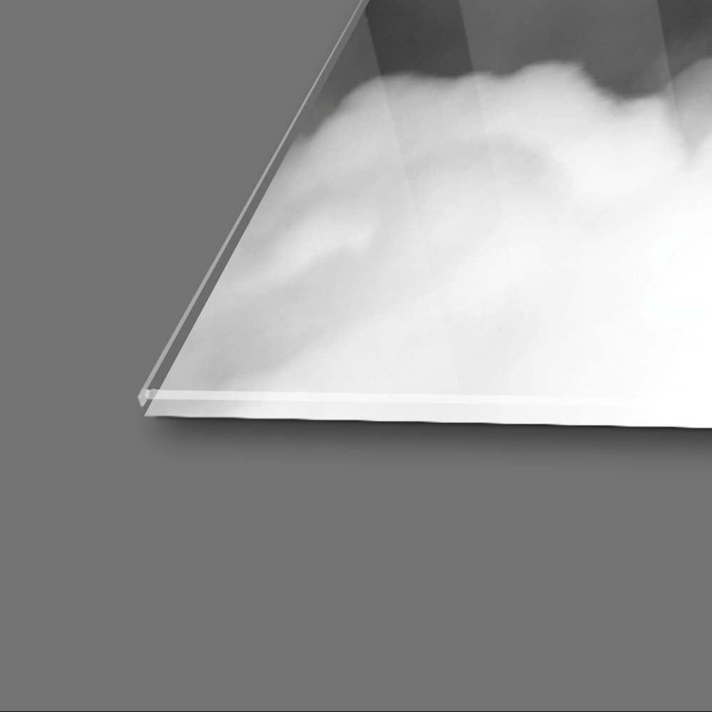 Black and Gold Geometric Clouds Glass Wall Art