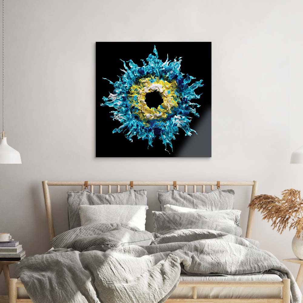 Blue Iris Glass Wall Art