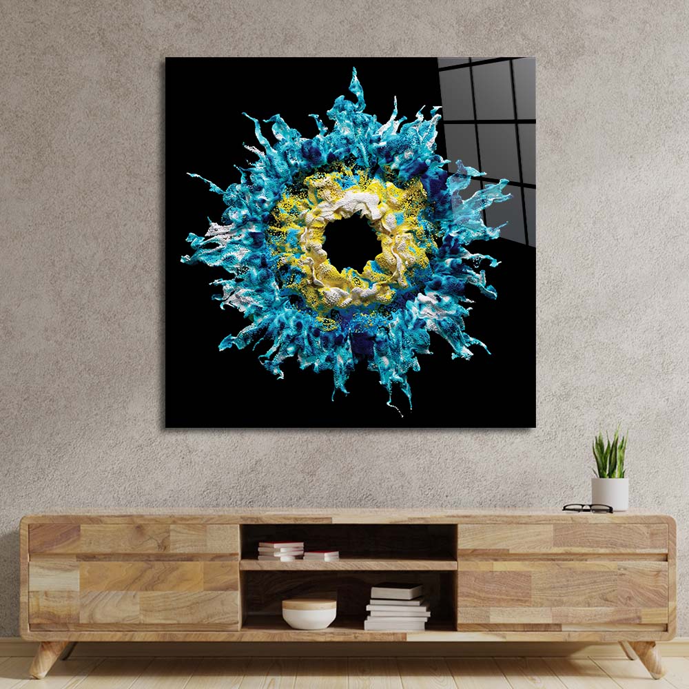 Blue Iris Glass Wall Art