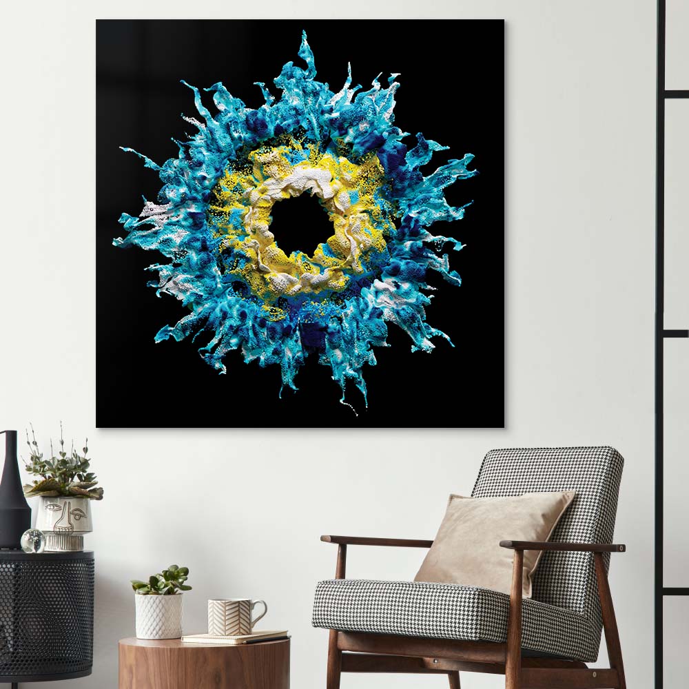 Blue Iris Glass Wall Art