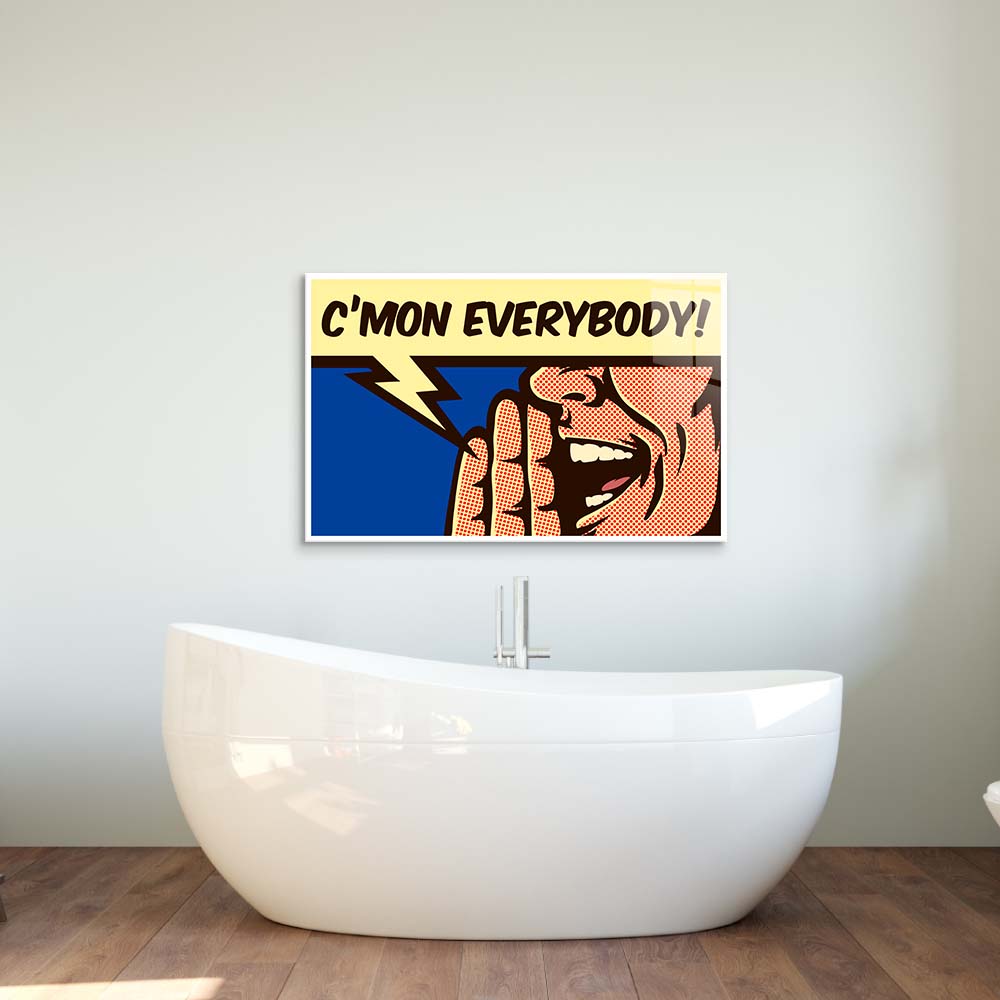C'mon Everybody! Retro Glass Wall Art