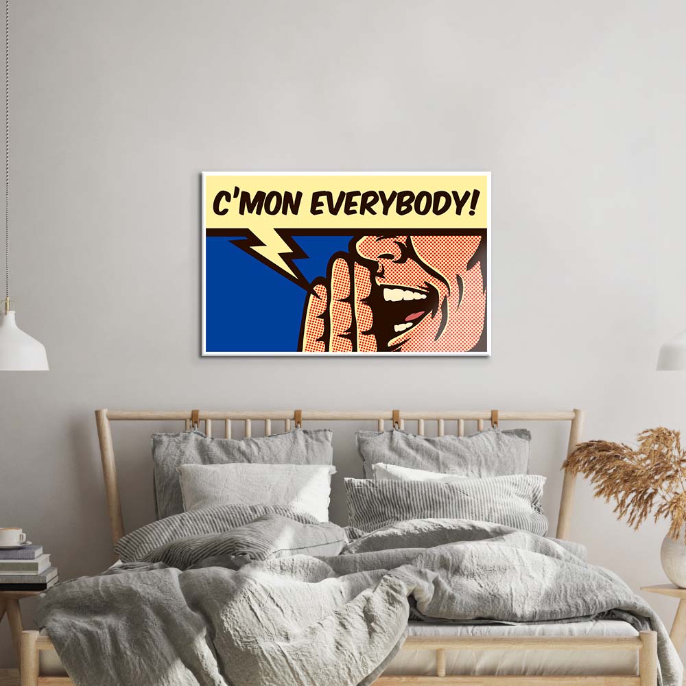 C'mon Everybody! Retro Glass Wall Art