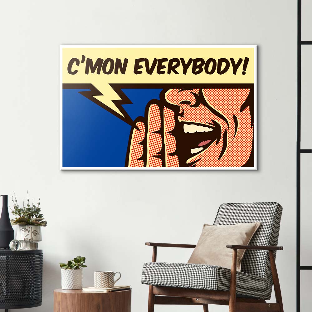 C'mon Everybody! Retro Glass Wall Art