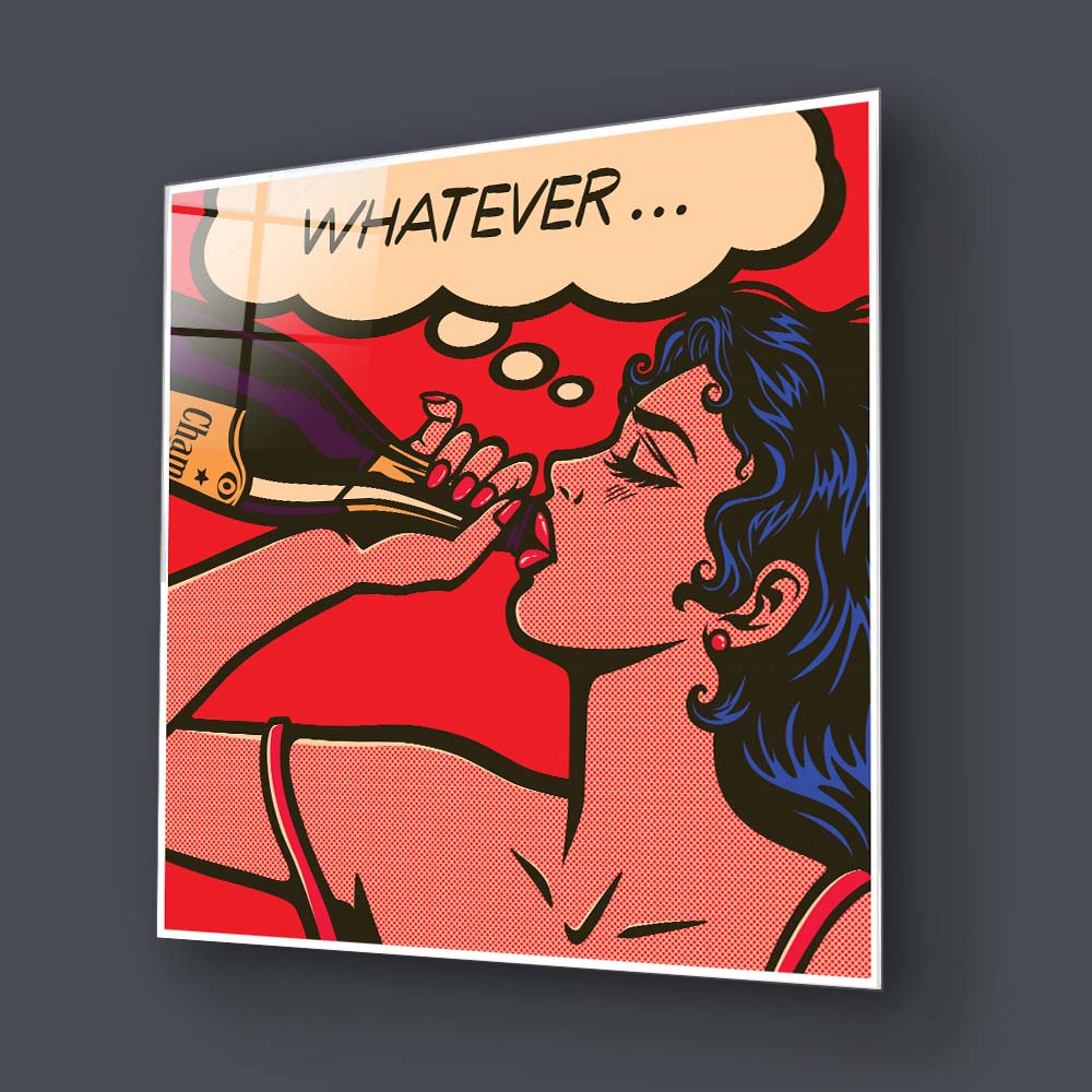 Champagne Retro Glass Wall Art