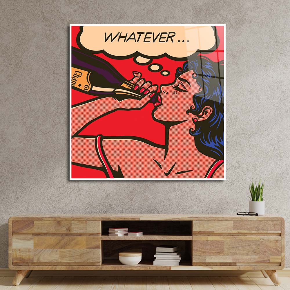 Champagne Retro Glass Wall Art