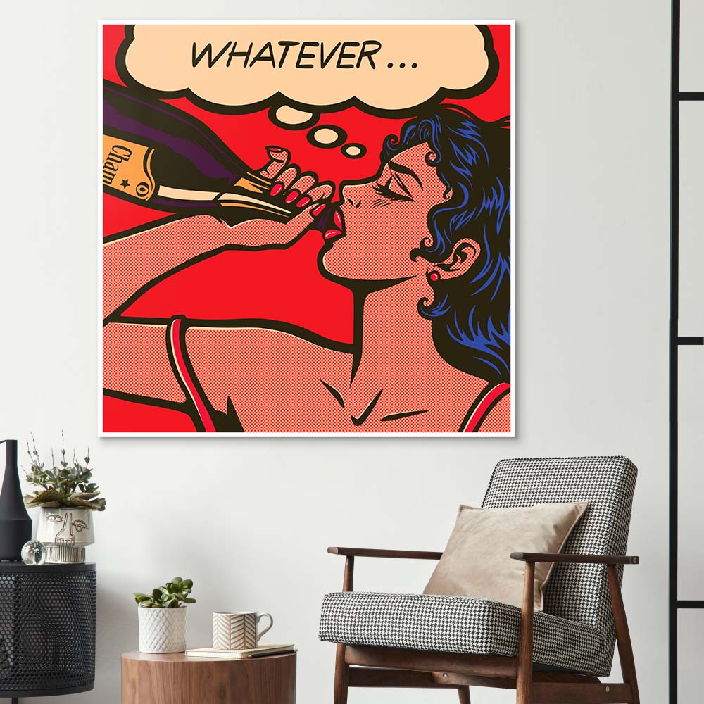 Champagne Retro Glass Wall Art