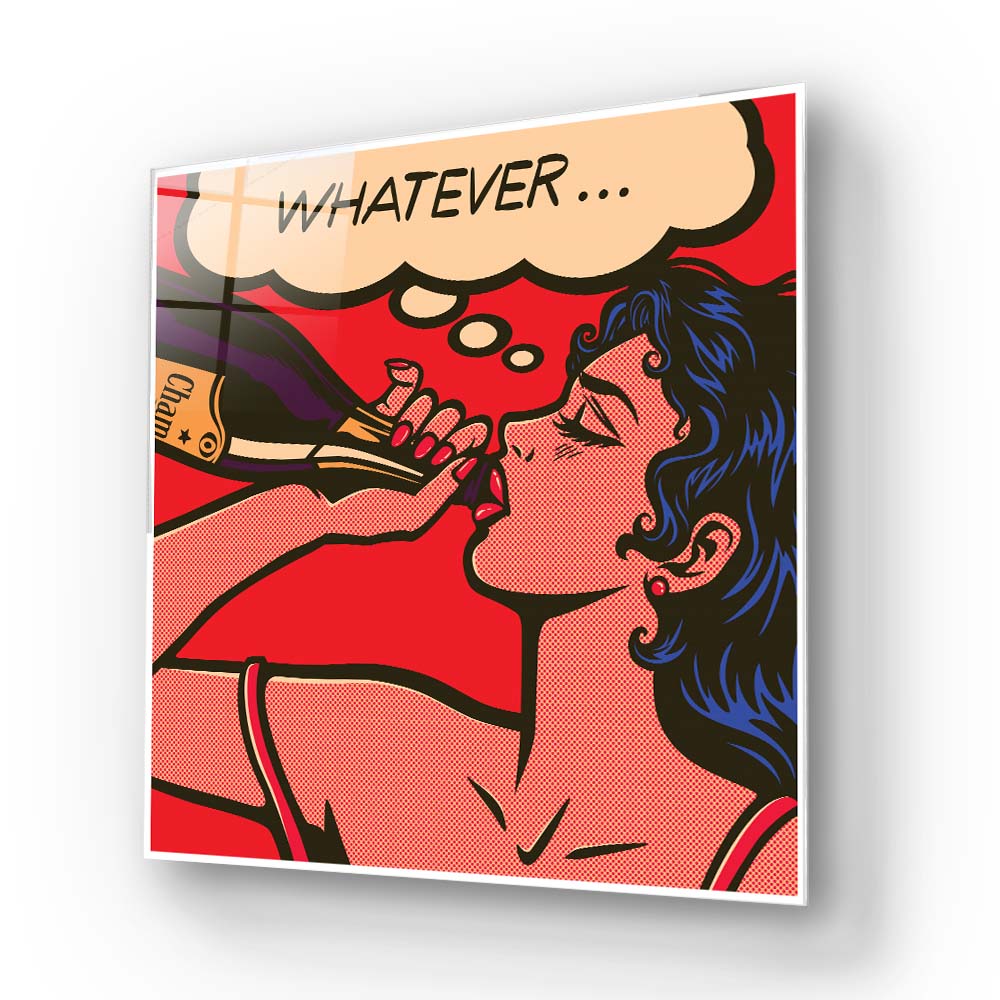 Champagne Retro Glass Wall Art