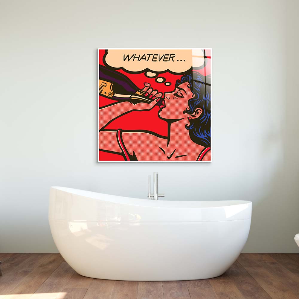 Champagne Retro Glass Wall Art