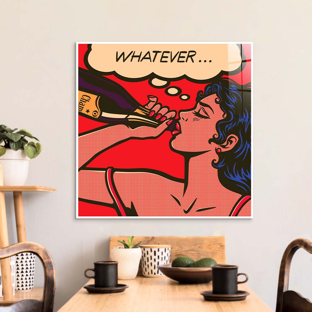 Champagne Retro Glass Wall Art