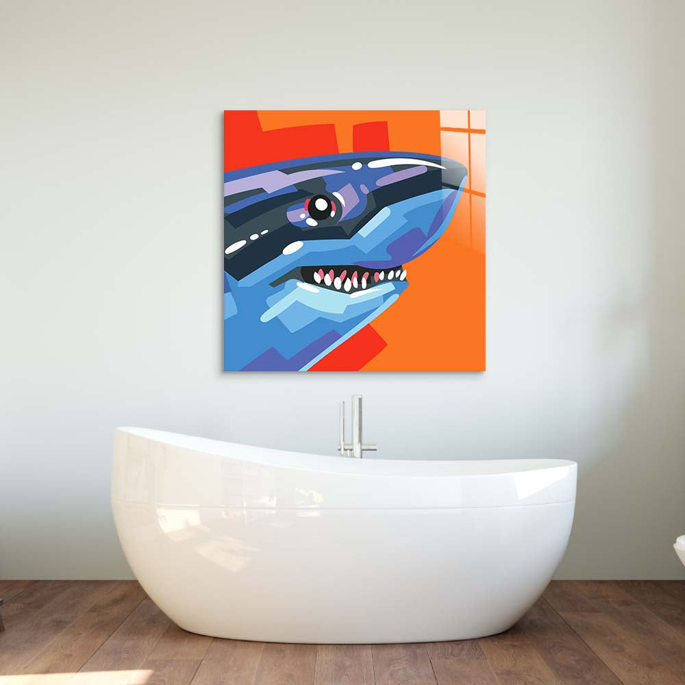 Charming Shark Glass Wall Art
