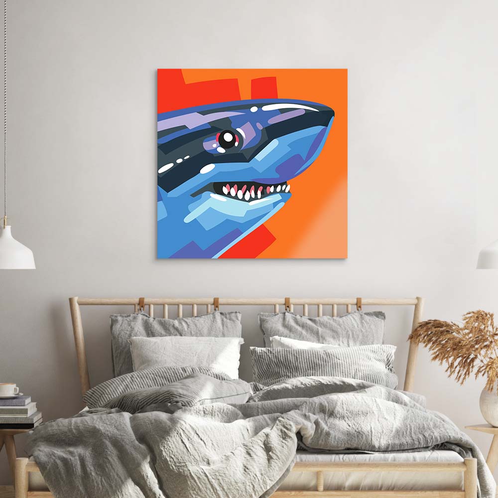 Charming Shark Glass Wall Art