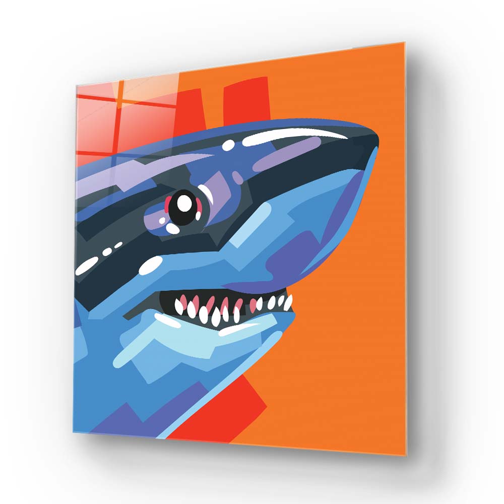 Charming Shark Glass Wall Art