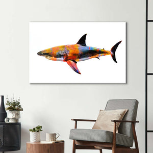 Colourful Abstract Shark Glass Wall Art