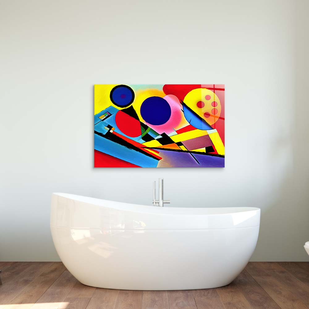 Contrasting Cubism 2 Glass Wall Art