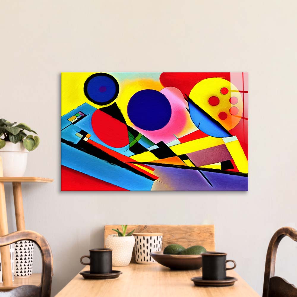 Contrasting Cubism 2 Glass Wall Art