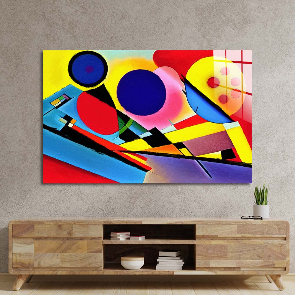 Contrasting Cubism 2 Glass Wall Art