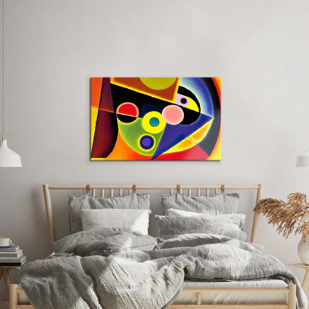 Contrasting Cubism Glass Wall Art