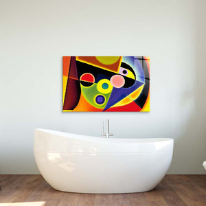 Contrasting Cubism Glass Wall Art