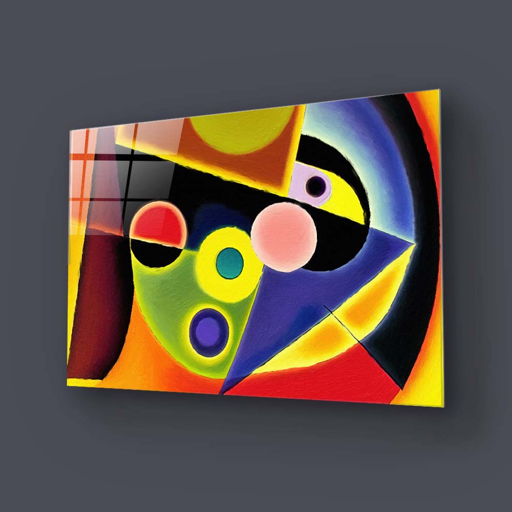 Contrasting Cubism Glass Wall Art