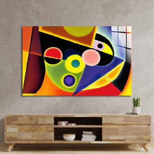 Contrasting Cubism Glass Wall Art