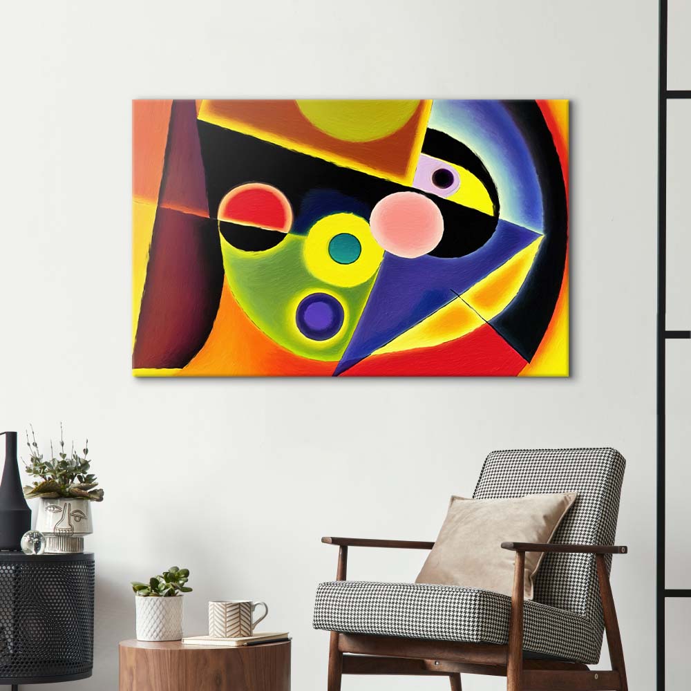 Contrasting Cubism Glass Wall Art
